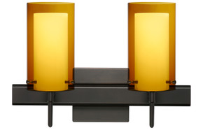 Bathroom Fixtures Two Lights by Besa ( 74 | 2SW-G44007-BR-SQ Pahu ) 