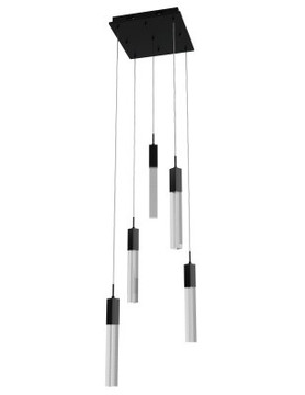 Mini Chandeliers Multi-Port/Cascade by Avenue Lighting ( 192 | HF1900-5-GL-BK-SNW The Original Glacier ) 