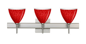 Bathroom Fixtures Three Lights by Besa ( 74 | 3SW-1779RC-LED-SN-SQ Besa Mia Vanity with Square Canopy ) 
