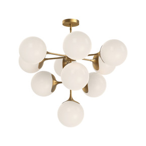 Mid. Chandeliers Glass Down by Alora ( 452 | CH505335AGOP Nouveau ) 