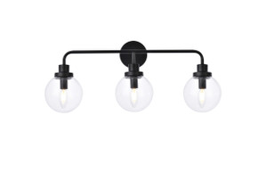 Bathroom Fixtures Three Lights by Elegant Lighting ( 173 | LD7035W28BK Hanson ) 