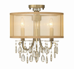 Semi-Flush Mts. Drum Shade by Crystorama ( 60 | 5623-AB_CEILING Hampton ) 