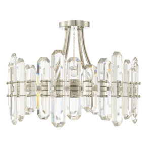 Semi-Flush Mts. Drum Shade by Crystorama ( 60 | BOL-8884-PN Bolton ) 