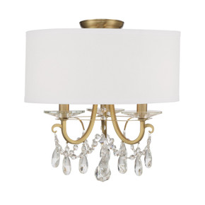 Semi-Flush Mts. Drum Shade by Crystorama ( 60 | 6623-VG-CL-MWP_CEILING Othello ) 
