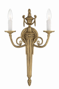 Sconces Double Candle by Crystorama ( 60 | 662-MB Cast Brass Wall Mount ) 