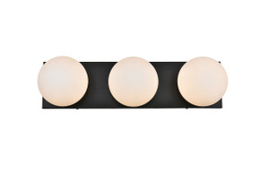 Bathroom Fixtures Three Lights by Elegant Lighting ( 173 | LD7303W22BLK Jaylin ) 