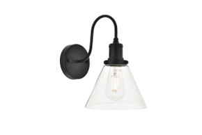 Sconces Single Glass by Elegant Lighting ( 173 | LD4017W7BK Histoire ) 