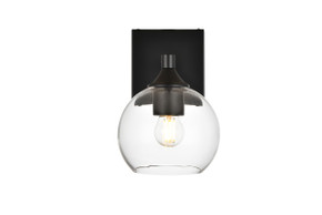 Sconces Single Glass by Elegant Lighting ( 173 | LD7308W6BLK Foster ) 