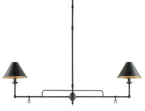Linear/Island 2 Light Bar by Currey and Company ( 142 | 9000-0114 Prosperity Black Rectangular Chandelier ) 