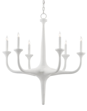 Mid. Chandeliers Candle by Currey and Company ( 142 | 9000-0255 Albion White Chandelier ) 