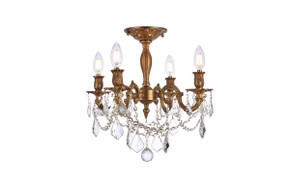 Semi-Flush Mts. Candle by Elegant Lighting ( 173 | 9204F17FG/RC Rosalia ) 