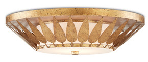 Flush Mounts Bowl Style by Currey and Company ( 142 | 9999-0055 Floris Gold Flush Mount ) 