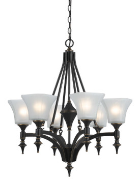 Mid. Chandeliers Glass Up by Cal Lighting ( 225 | FX-3541/6 ROCKWOOD ) 