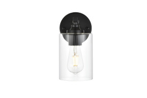 Sconces Single Glass by Elegant Lighting ( 173 | LD7315W5BLK Mayson ) 