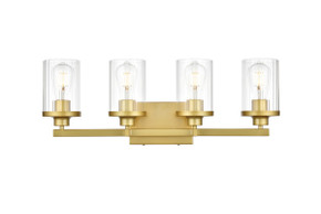 Bathroom Fixtures Four Lights by Elegant Lighting ( 173 | LD7316W25BRA Saanvi ) 