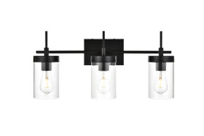 Bathroom Fixtures Three Lights by Elegant Lighting ( 173 | LD7319W24BLK Benny ) 