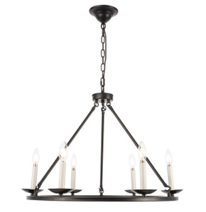 Mid. Chandeliers Candle by Elegant Lighting ( 173 | LD6010D26BK Maine ) 