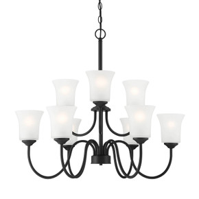 Mid. Chandeliers Glass Up by Designers Fountain ( 43 | D278M-9CH-MB Bronson ) 