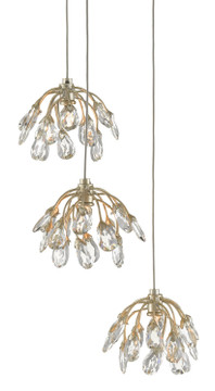 Mini Pendants 3 Light Cluster by Currey and Company ( 142 | 9000-0668 Crystal Bud Collection ) 
