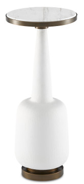 Furniture Accent Tables by Currey and Company ( 142 | 4000-0079 Greta White Drinks Table ) 