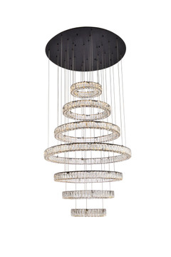 Large Chandeliers Glass Shade by Elegant Lighting ( 173 | 3503G7LBK Monroe ) 