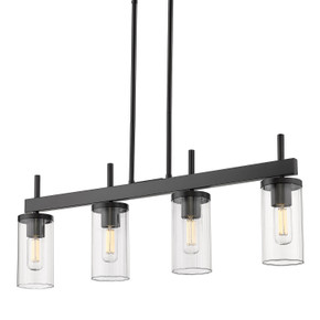 Linear/Island 4 Light + by Golden ( 62 | 7011-LP BLK-CLR Winslett ) 