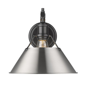Sconces Directional/Cylinder by Golden ( 62 | 3306-1W BLK-PW Orwell ) 