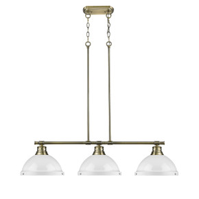 Linear/Island 3 Light Bar by Golden ( 62 | 3602-3LP AB-WH Duncan ) 