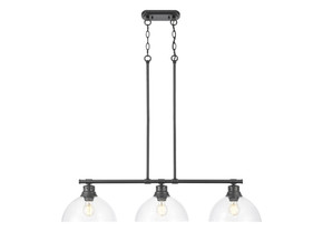 Linear/Island 3 Light Bar by Golden ( 62 | 3602-3LP BLK-CLR Duncan ) 