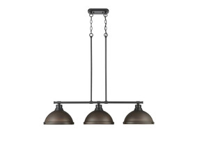 Linear/Island 3 Light Bar by Golden ( 62 | 3602-3LP BLK-RBZ Duncan ) 