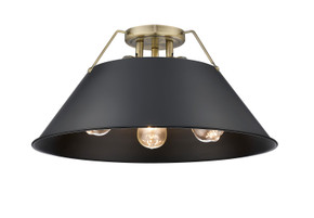 Semi-Flush Mts. Glass Down by Golden ( 62 | 3306-3FM AB-BLK Orwell ) 