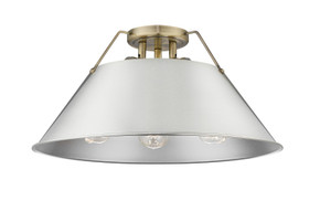 Flush Mounts Metal Shade by Golden ( 62 | 3306-3FM AB-PW Orwell ) 