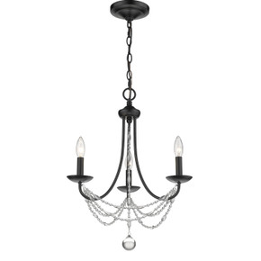 Mini Chandeliers Candle by Golden ( 62 | 7644-M3 BLK Mirabella ) 