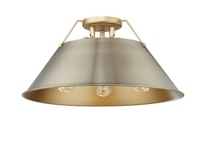 Flush Mounts Metal Shade by Golden ( 62 | 3306-3FM BCB-AB Orwell ) 