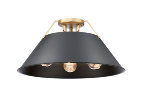 Flush Mounts Metal Shade by Golden ( 62 | 3306-3FM BCB-BLK Orwell ) 