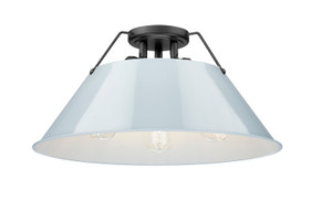 Flush Mounts Metal Shade by Golden ( 62 | 3306-3FM BLK-DB Orwell ) 