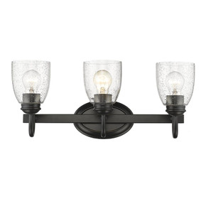 Bathroom Fixtures Three Lights by Golden ( 62 | 8001-BA3 BLK-SD Parrish ) 