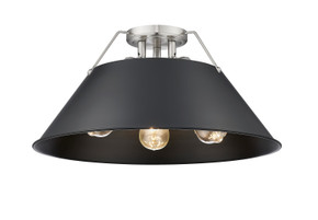 Flush Mounts Metal Shade by Golden ( 62 | 3306-3FM PW-BLK Orwell ) 