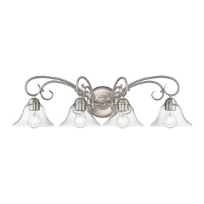 Bathroom Fixtures Four Lights by Golden ( 62 | 8606-BA4 PW-CLR Homestead ) 