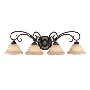 Bathroom Fixtures Four Lights by Golden ( 62 | 8606-BA4 RBZ-TEA Homestead ) 