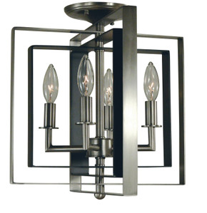 Semi-Flush Mts. Cage by Framburg ( 8 | 4861 BN/MBLACK Symmetry ) 