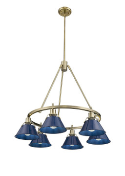 Mid. Chandeliers Metal Shade by Golden ( 62 | 3306-6 AB-NVY Orwell ) 