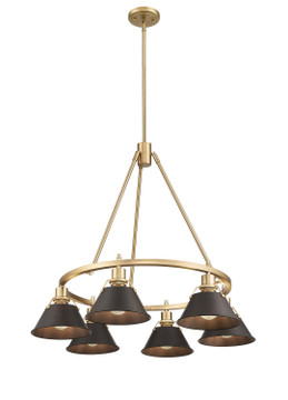 Mid. Chandeliers Metal Shade by Golden ( 62 | 3306-6 BCB-RBZ Orwell ) 