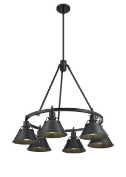 Mid. Chandeliers Metal Shade by Golden ( 62 | 3306-6 BLK-BLK Orwell ) 