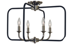 Semi-Flush Mts. Cage by Framburg ( 8 | 4913 PN/MBLACK Boulevard ) 