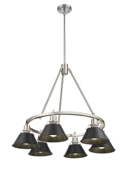 Mid. Chandeliers Metal Shade by Golden ( 62 | 3306-6 PW-BLK Orwell ) 