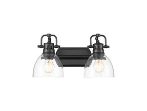 Bathroom Fixtures Two Lights by Golden ( 62 | 3602-BA2 BLK-CLR Duncan ) 