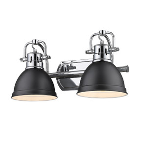 Bathroom Fixtures Two Lights by Golden ( 62 | 3602-BA2 CH-BLK Duncan ) 
