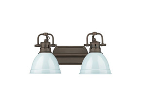 Bathroom Fixtures Two Lights by Golden ( 62 | 3602-BA2 RBZ-SF Duncan ) 