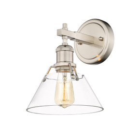 Sconces Single Glass by Golden ( 62 | 3306-BA1 PW-CLR Orwell ) 